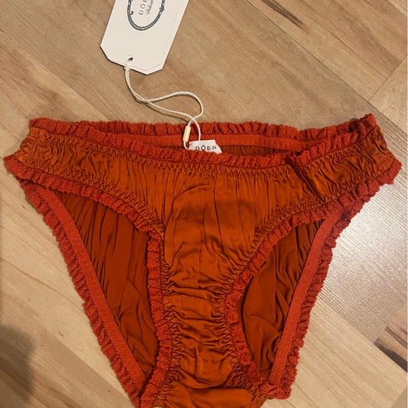 NWT Doen Lola Brief in Redbud Burnt Orange 90% Silk Underwear - Picture 3 of 7